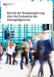 Deckblatt Broschüre "Bericht der Bundesregierung über die Evaluation des Altersgeldgesetzes"