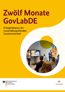 Deckblatt "Zwölf Monate GovLabDE – Erfolgsfaktoren der ressortübergreifenden Zusammenarbeit"