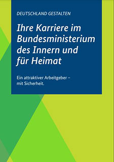 Deckblatt Flyer "Ihre Karriere im Bundesministerium des Innern und für Heimat"