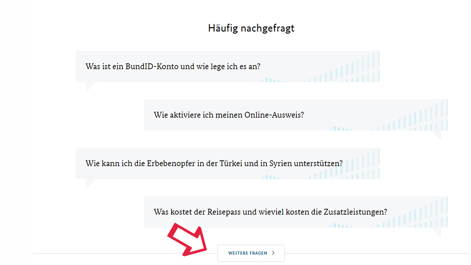 Bildausschnitt der BMI-Internetseite