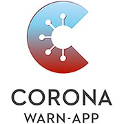 Logo der Corona-Warn-App: Ein blau-rot gefärbtes C, das an die Darstellung des Corona-Virus erinnert