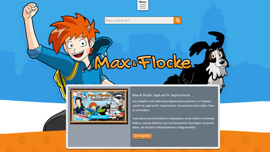 Startseite des Internetspiels Max & Flocke Helferland