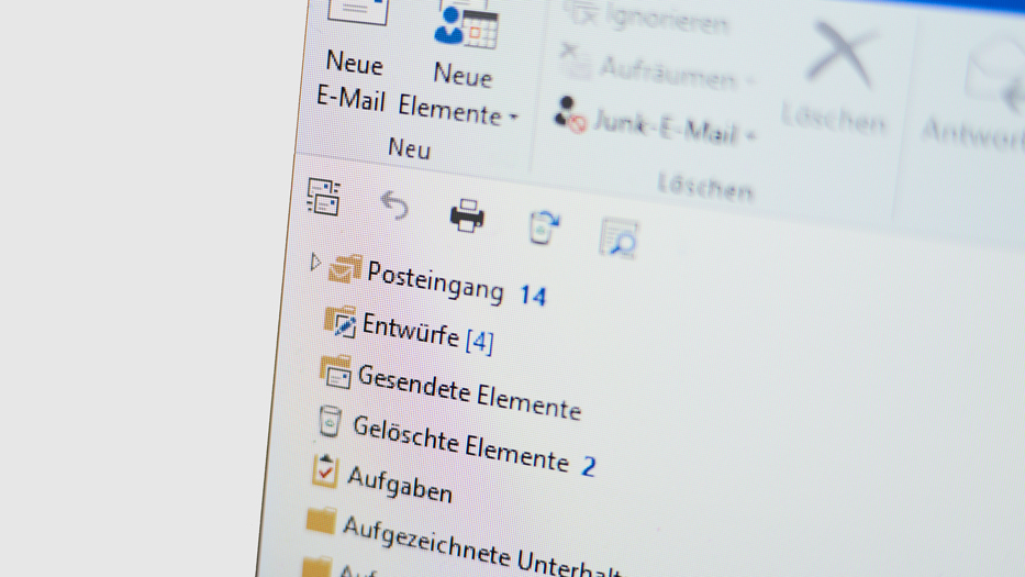 Ansicht eines Microsoft Office Posteingangs