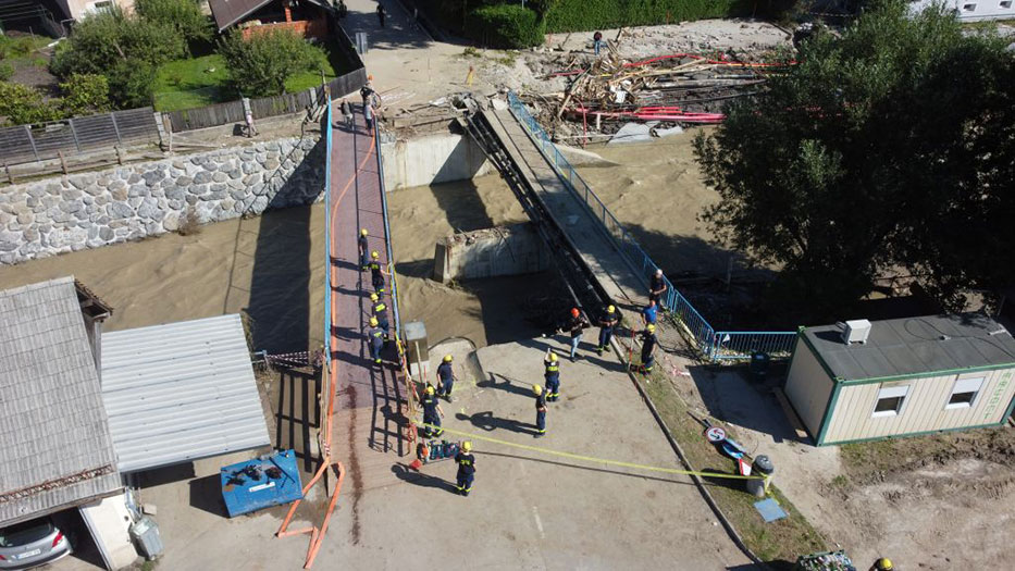 aerial view - bridge construction in Slovenia